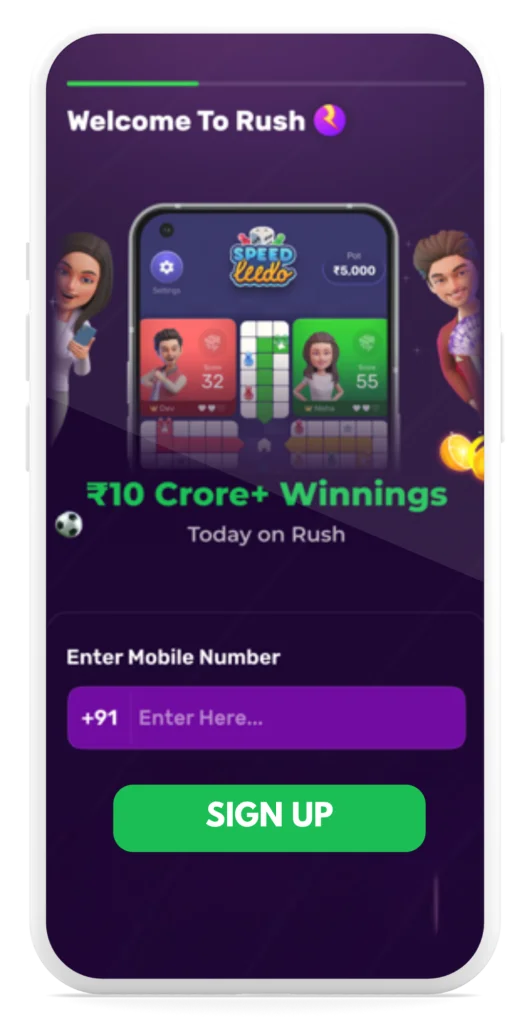 rush apk mobile sign up